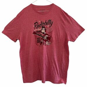 Lucky Brand Rockabilly Graphic T-Shirt Red Hot Rod XXL
